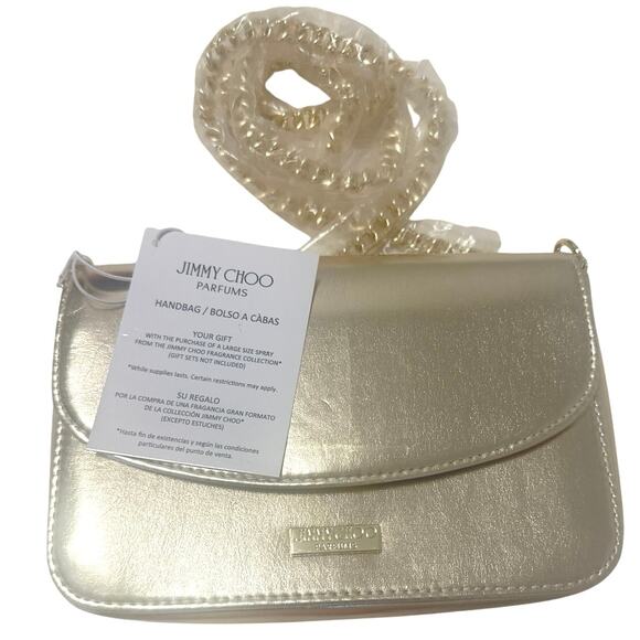 Jimmy Choo Parfums Gold Shoulder Bag Chain Strap/Crossbody/ Clutch - Picture 3 of 5
